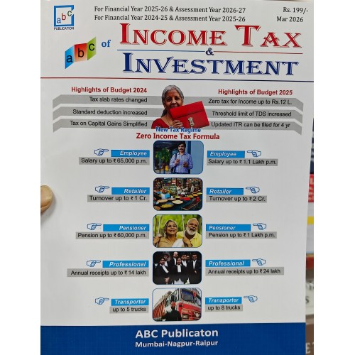 ABC Publication's ABC of Income Tax and Investment 2025 by CA. A. N. Agrawal 